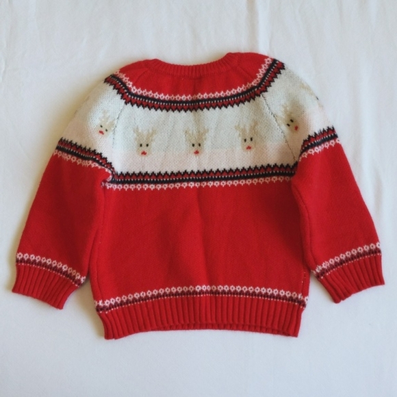 pat pat red reindeer 100% viscose comfy crewneck knit sweater 3T toddler unisex - Picture 8 of 9